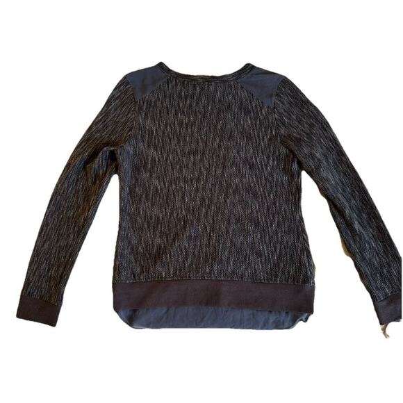 ANTHROPOLOGIE Greylin Textured Mixed Media Sweater Zip Cuffs Pleated Hem Fall S - Picture 4 of 9